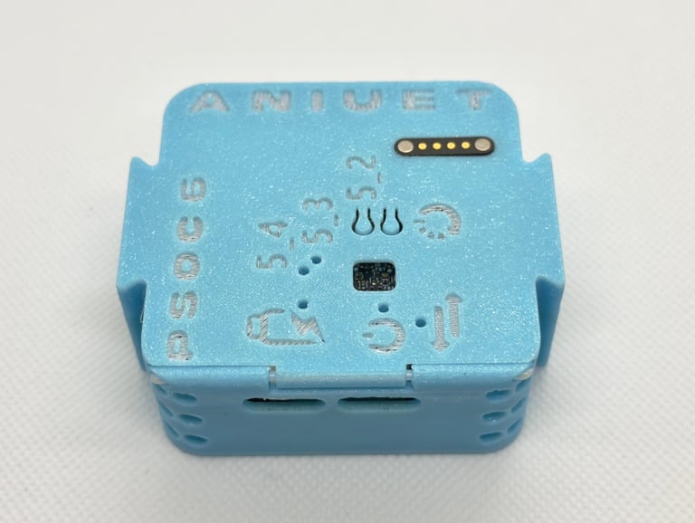 Dispositivo físico de ANIUET con carcasa azul